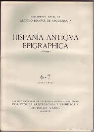 Hispania Antiqva Epigraphica - 6-7 "(1955-1956)". 