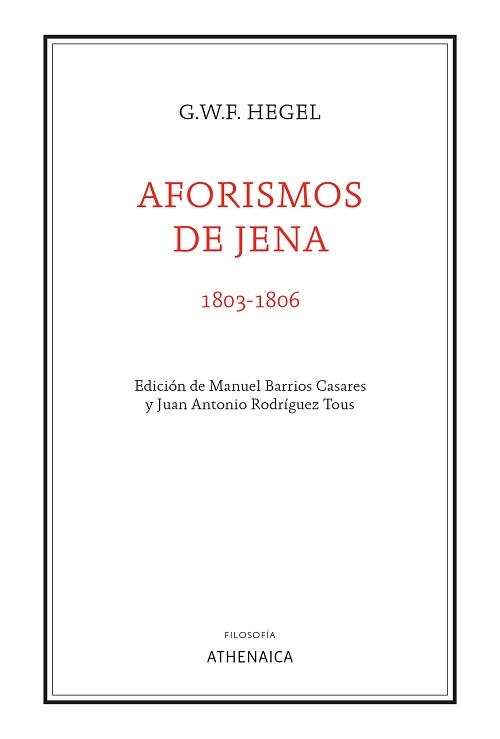 Aforismos de Jena (1803-1806). 