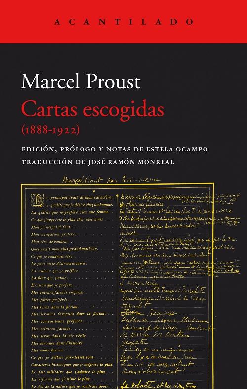 Cartas escogidas (1888-1922) "(Marcel Proust)". 