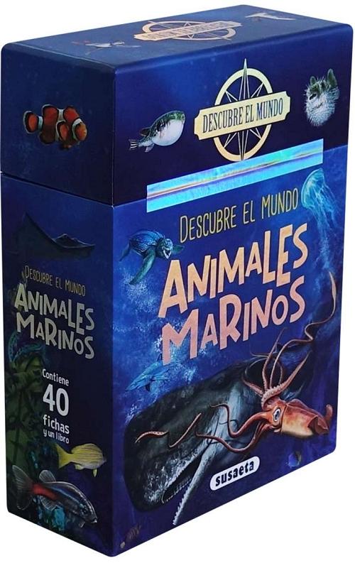 Animales marinos (Libro + 40 fichas) "(Descubre el mundo)". 