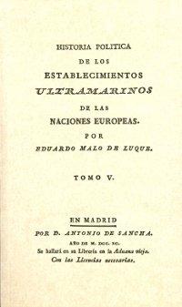 Historia política de los establecimientos ultramarinos de las naciones europeas