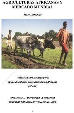 Agriculturas africanas y mercado mundial.