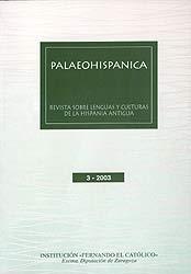 Palaeohispanica 3 - 2003. Revista sobre lenguas y culturas de la Hispania Antigua. 
