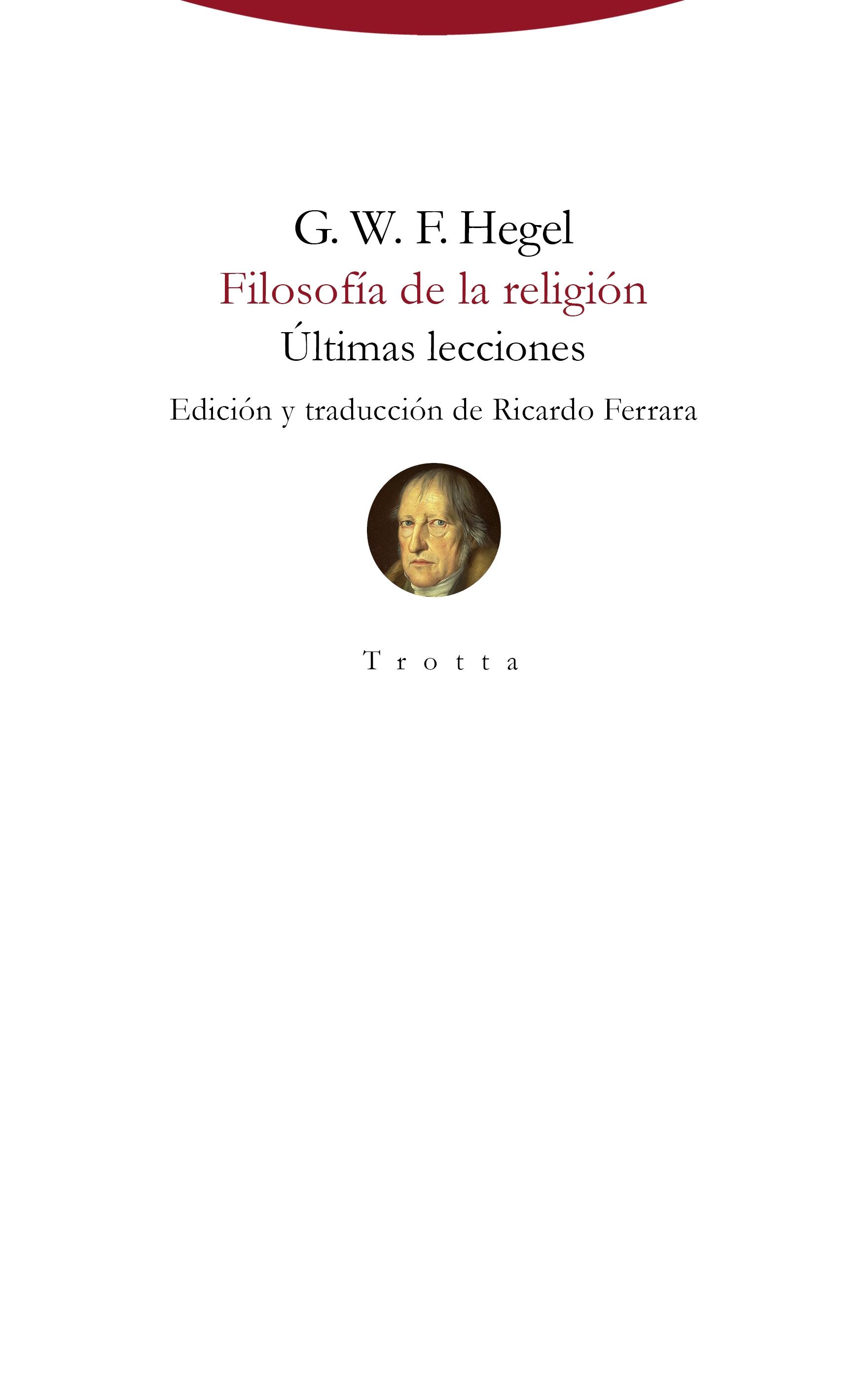 Filosofía de la religión. Últimas lecciones. 