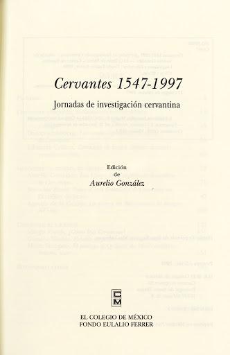 Cervantes 1547-1997: jornadas de investigación cervantina