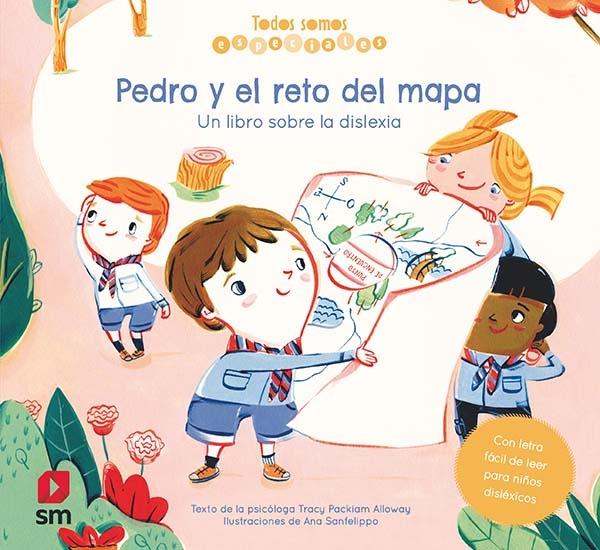Pedro y el reto del mapa "Un libro sobre la dislexia". 