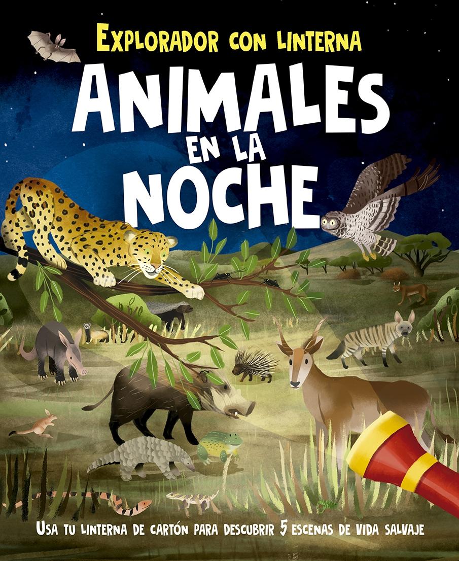 Animales en la noche "Explorador con linterna". 