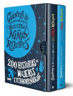 Cuentos de buenas noches para niñas rebeldes (Estuche 2 Vols.) "(200 cuentos extraordinarios + una bolsa de regalo)". 