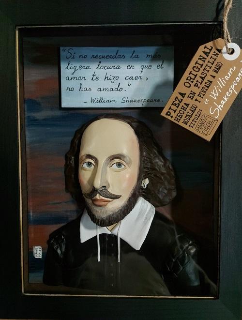 Shakespeare "Pieza original. Hecha en plastilina. Modelado y pintada a mano"