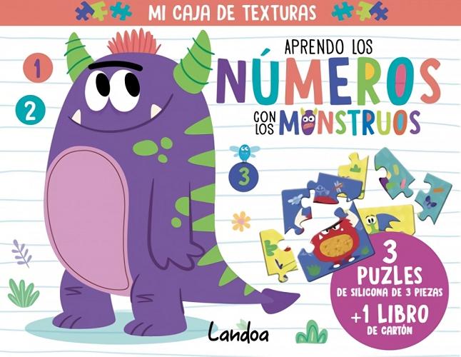 Aprendo los números con los monstruos "(3 puzles de silicona de 3 piezas + 1 libro de cartón)". 