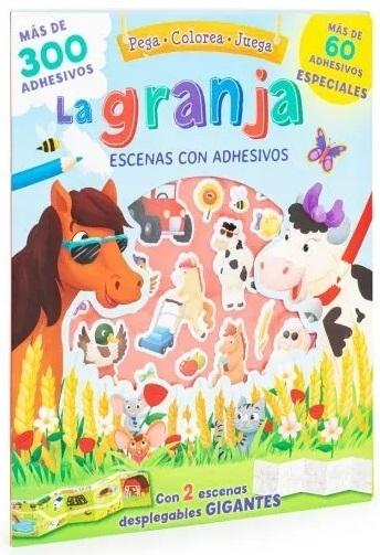 La granja. Juego de escenas con adhesivos "Pega. Colorea. Juega"