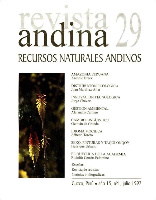 Revista andina - 29: Recursos naturales andinos. 