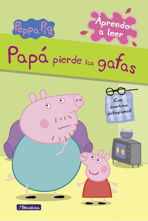 Papá pierde a gafas "Aprendo a leer". 