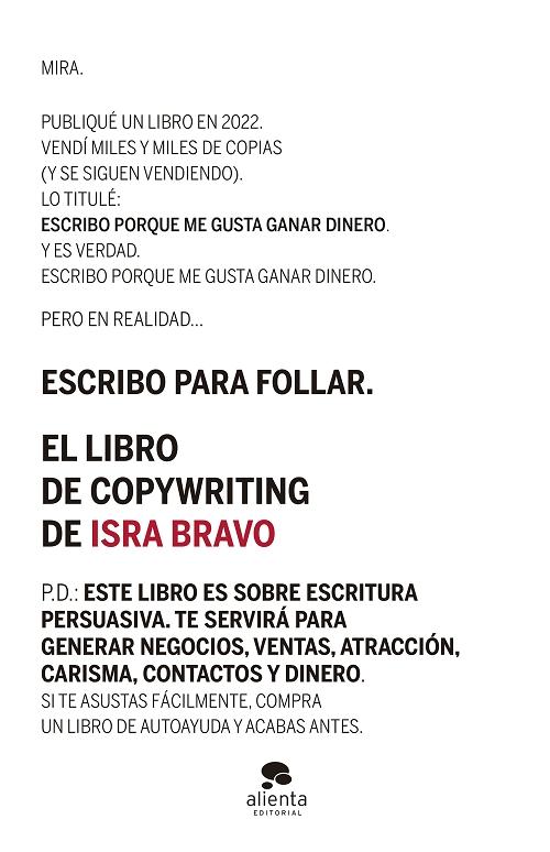 El libro del copywriting "Escribo para follar"