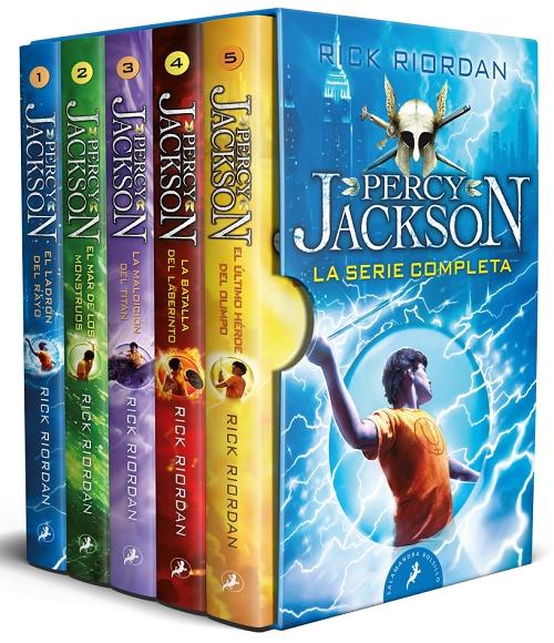 Percy Jackson y los dioses del Olimpo (Serie completa - Estuche 5 Vols.) "El ladrón del rayo / El mar de los monstruos / La maldición del titán / La batalla del laberinto...". 