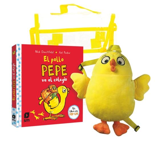 El pollo Pepe va al colegio (Pack + Muñeco) "(Un libro con pop-ups)". 