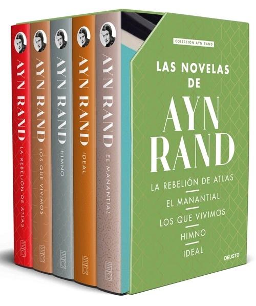 Ayn Rand (Estuche 5 Vols.) "La rebelión de Atlas / El manantial / Los que vivimos / Himno / Ideal". 