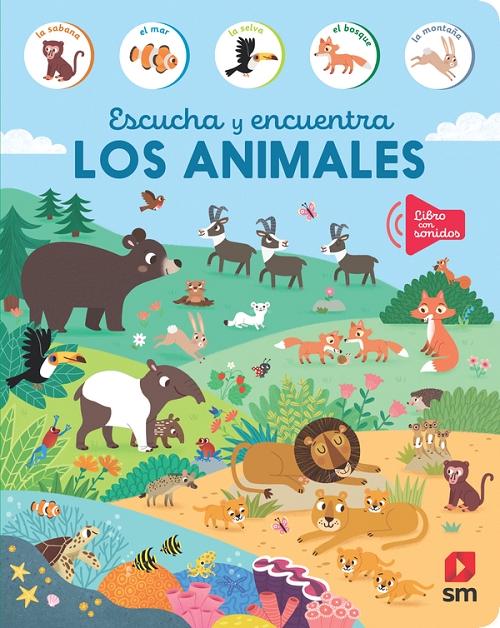 Los animales "Escucha y encuentra". 