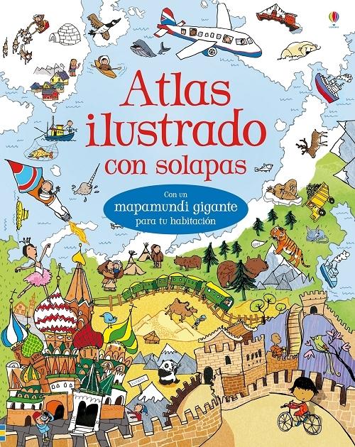 Atlas ilustrado con solapas. 