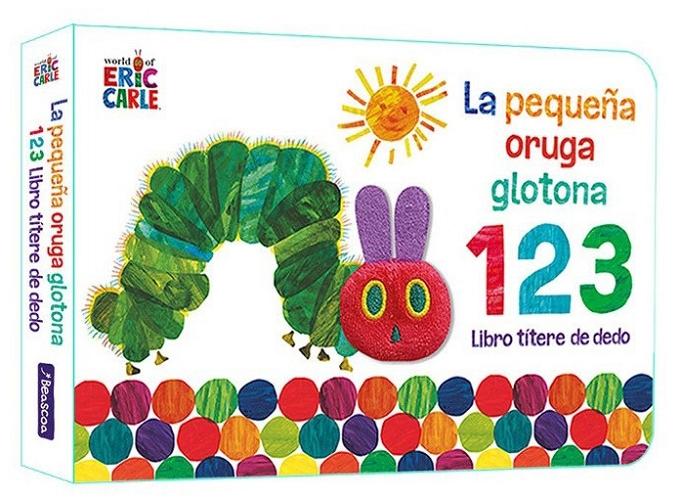 La pequeña oruga glotona 1 2 3 "Libro títere de dedo". 