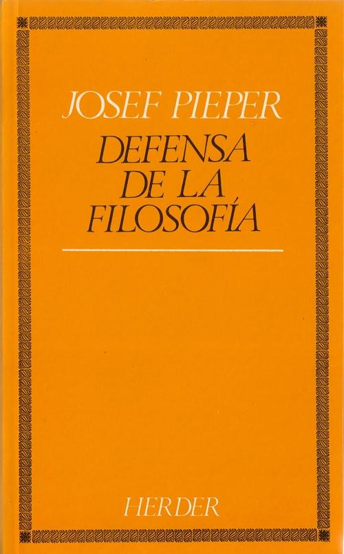 Defensa de la filosofía. 