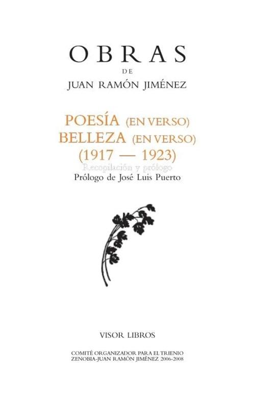 Poesía  (en verso) / Belleza (en verso), 1917-1923 "(Obras completas - 19)"