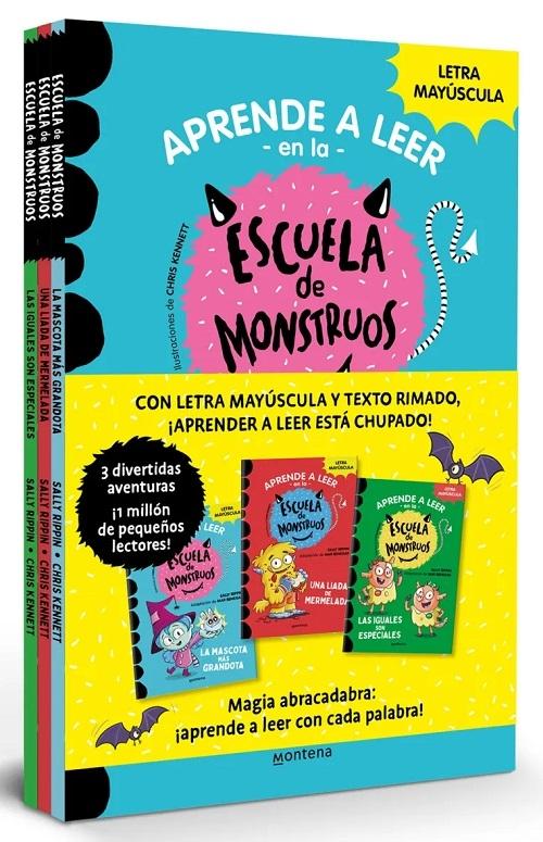 Aprender a leer en la Escuela de Monstruos (Pack con los libros 1, 2 y 3) "(En letra mayúscula)"
