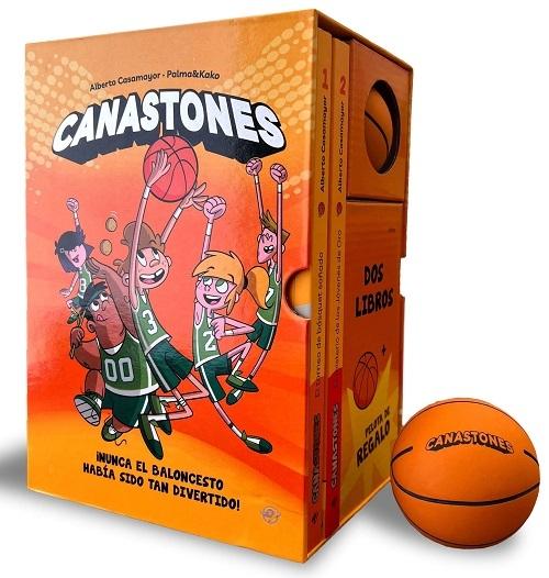Canastones (Estuche 2 libros + pelota) "El torneo de básquet soñado / El misterio de los Jóvenes de Oro"