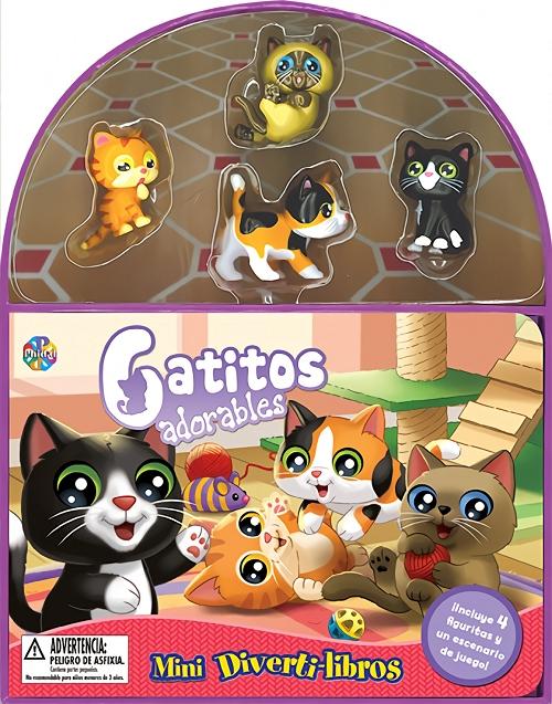 Gatitos adorables "(Mini Diverti-Libros) (Incluye 4 figuras y un escenario de juego)"