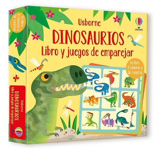 Dinosaurios "(Libro y juegos de emparejar) (1 libro + 4 tableros y 36 tarjetas)"
