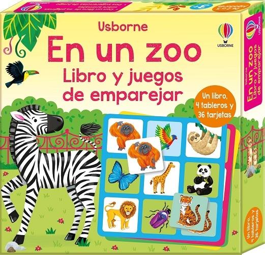 En un zoo "Libro y juegos de emparejar (Un libro, 4 tableros y 36 cartas)"