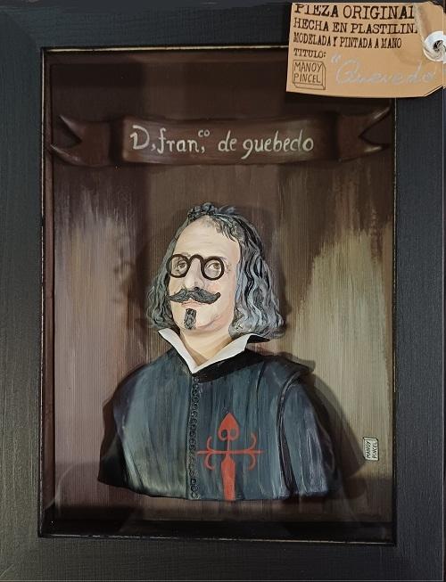 Francisco de Quevedo "Pieza original. Hecha en plastilina. Modelado y pintado a mano"