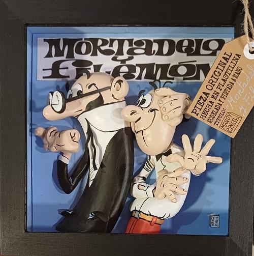 Mortadelo y Filemón "Pieza original hecha en plastilina. Modelado y pintada a mano"
