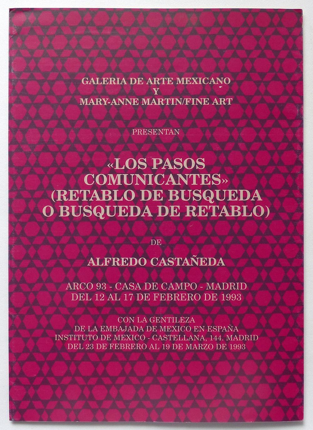 Los pasos comunicantes (Retablo de búsqueda o búsqueda de retablo)" "Folleto Arco 93"